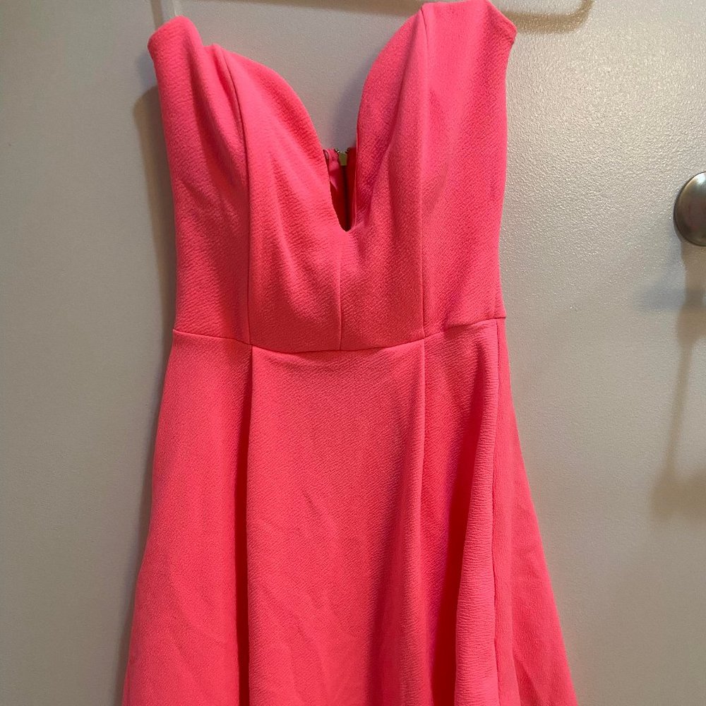 Hot Pink Strapless Dress, size S